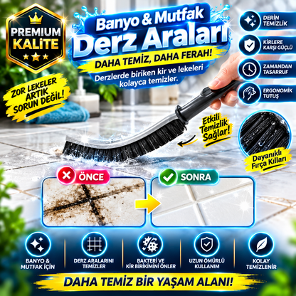 Dar Alan Temizlik Fırçası – Derz, Fayans, Mutfak ve Banyo Detay Temizleme Fırçası