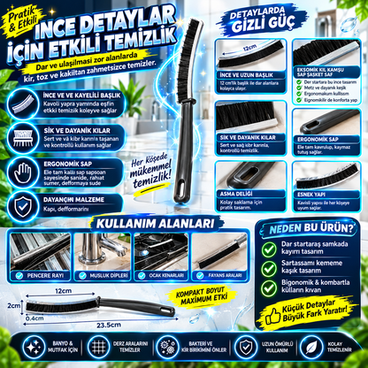 Dar Alan Temizlik Fırçası – Derz, Fayans, Mutfak ve Banyo Detay Temizleme Fırçası