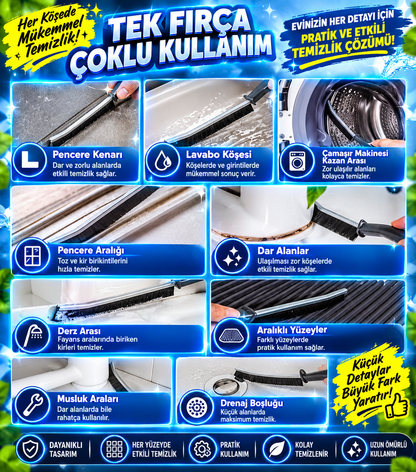 Dar Alan Temizlik Fırçası – Derz, Fayans, Mutfak ve Banyo Detay Temizleme Fırçası